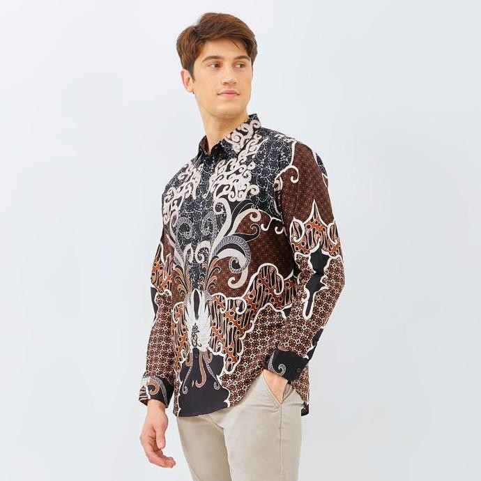 Promo M231 Kemeja Pria Batik Panjang Hitam 3143B