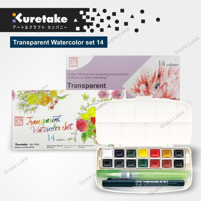 

BEBAS ONGKIR - Kuretake Zig Transparent Watercolor set 14