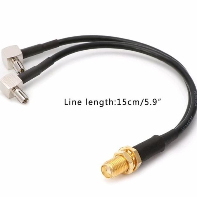 Kabel Pigtail Modem RP SMA Female to Y Dual TS9 Male