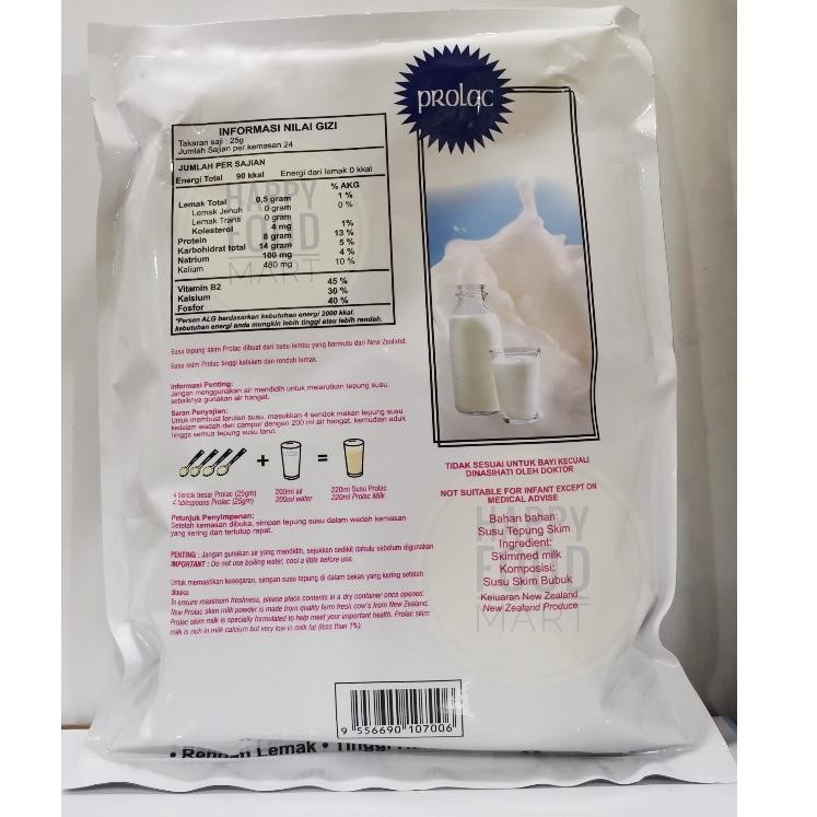 

[BPOM RI] PROLAC SUSU SKIM BUBUK 600 GRAM/SKIM MILK POWDER LOW FAT HIGH PROTEIN/TEPUNG SUSU RENDAH LEMAK TINGGI PROTEIN TINGGI KALSIUM