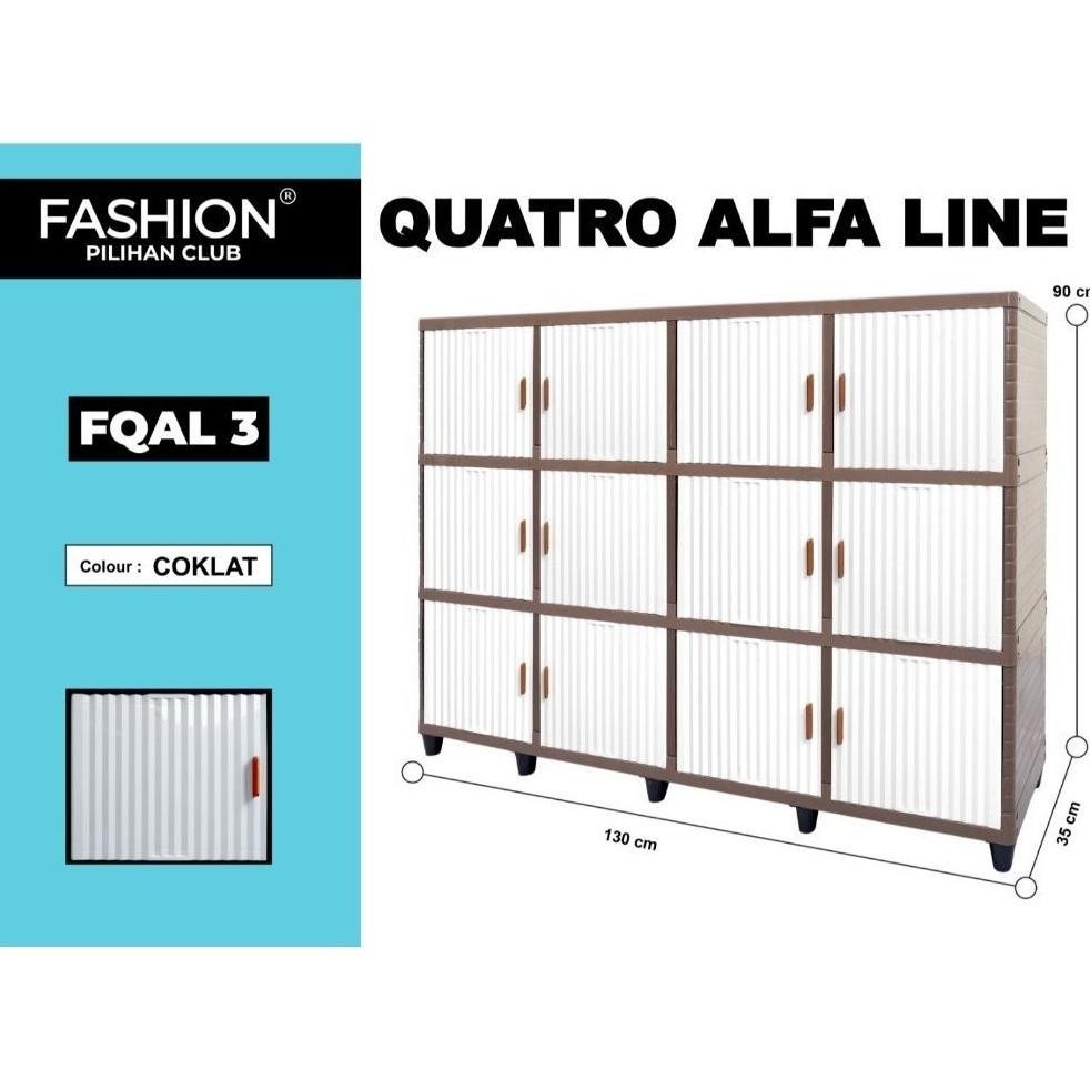Fashion Quatro Alfa Line (CLUB) -  Lemari plastik Club FQAL Susun 2 Susun 3 | Lemari Serbaguna | Lem
