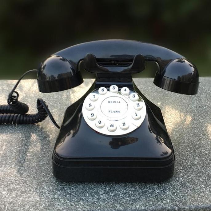 Spesial Delta Telepon Rumah/Landline Retro Antik Vintage Warna Hitam