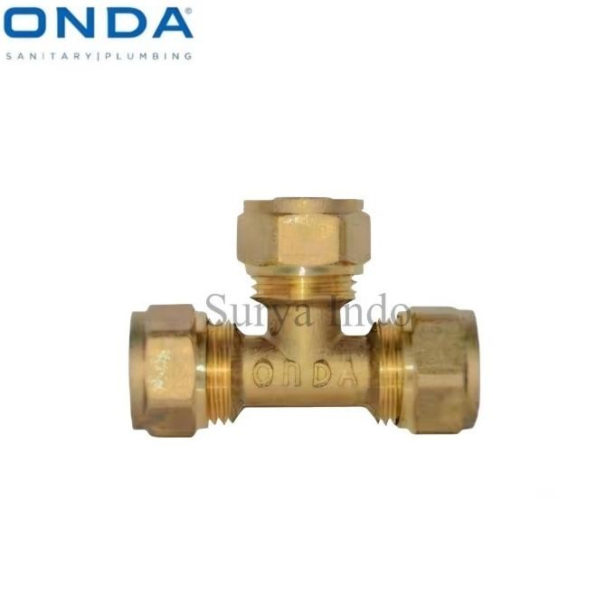 TEE / T SAMBUNG 1/2" KUNINGAN ONDA AIR PANAS - T CABANG 3