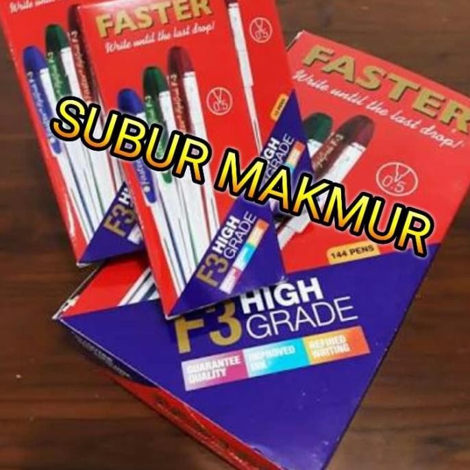 

Tersedia Bolpoint Pulpen Faster F3 Hitam Asli Lusinan