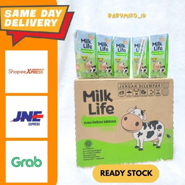 

[HARGA AGEN] SUSU MILK LIFE LACTOSE FREE / SUSU UHT MILKLIFE BEBAS LAKTOSA 1 KARTON ISI 24 PCS@200ML