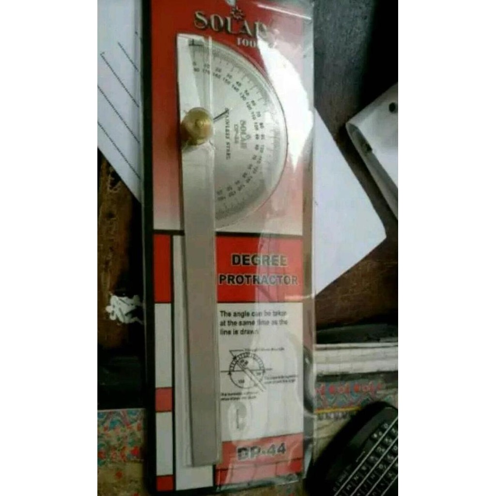 siap kirim degree protractor solar dp-44 / penggaris sudut / bujur derajat