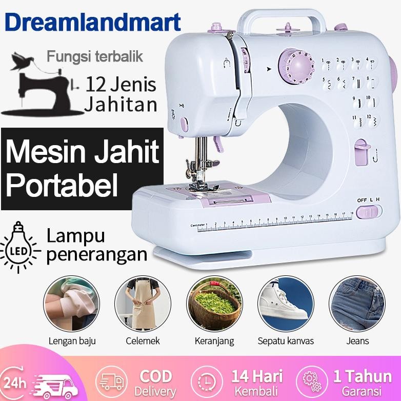 Mesin Jahit Mini Portabel +Lampu/Mesin Jahit Mini / Mesin Jahit Listrik Pakaian Jahit Tangan