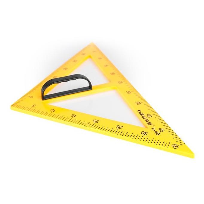 

siap kirim penggaris jahit-pola-bahan-kain-badan segitiga sama kaki plastik 50 cm