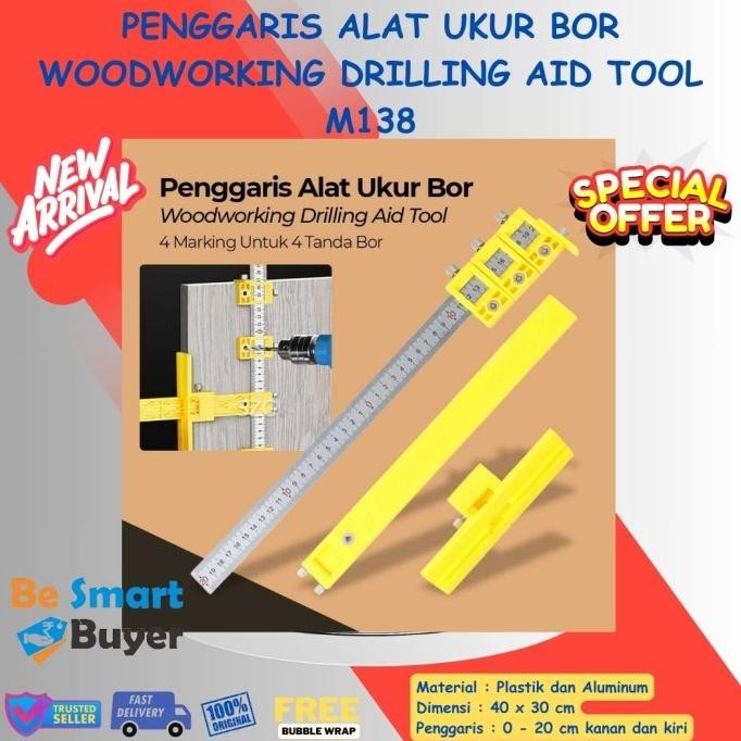 

siap kirim penggaris pengukur alat bantu bor kayu 4 marking rapi presisi murah