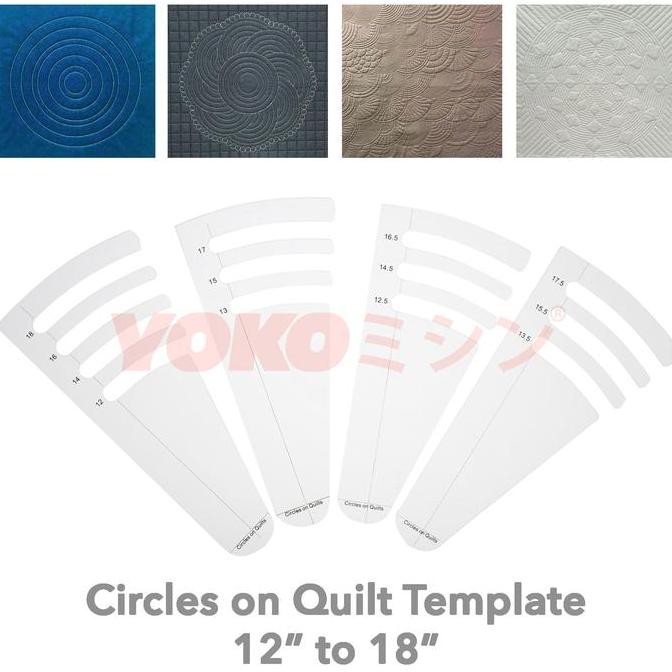 

siap kirim penggaris jahit pola quilting - circle on quilts 12" to 18" (rl-04b)
