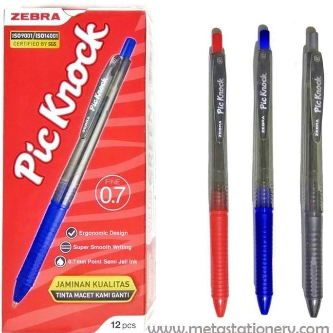

Tersedia Pulpen / Pen Zebra Pic Knock 0.7Mm (12Pc)
