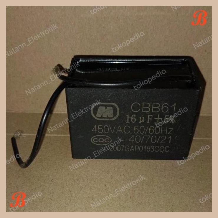 [MRD] 6132 KAPASITOR POMPA AIR KIPAS ANGIN KOTAK 16UF 16 UF CBB61 CBB 61