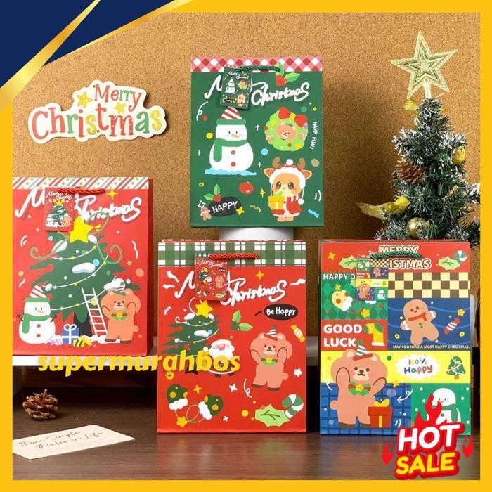 

PAOPAO PAPERBAG MERRY XMAS SNOWMAN MERRY CHRISTMAS PREMIUM SANTA TAS KADO CUTE PRODUK TERBAIK !!