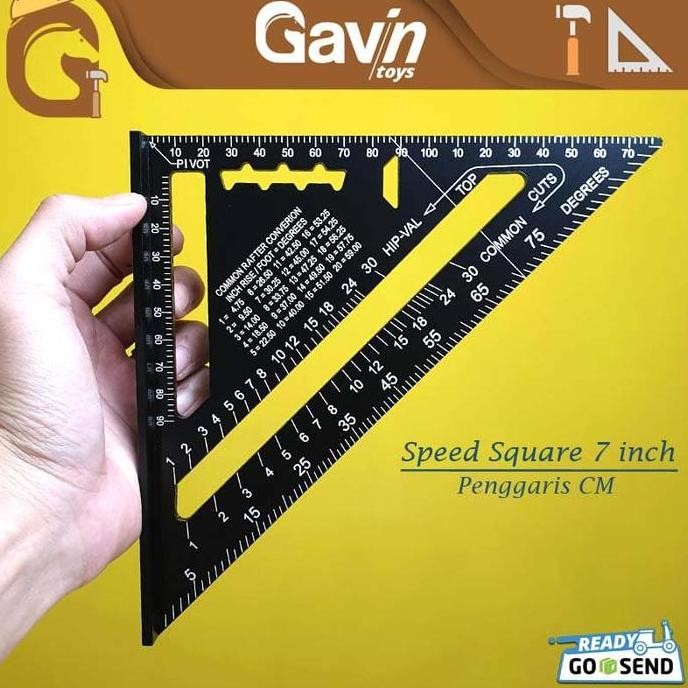 

siap kirim speed square 7 inch woodworking penggaris siku segitiga tukang hitam