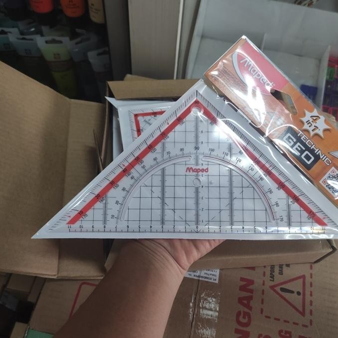 

siap kirim maped drafting geometric segitiga penggaris pegangan 26 cm