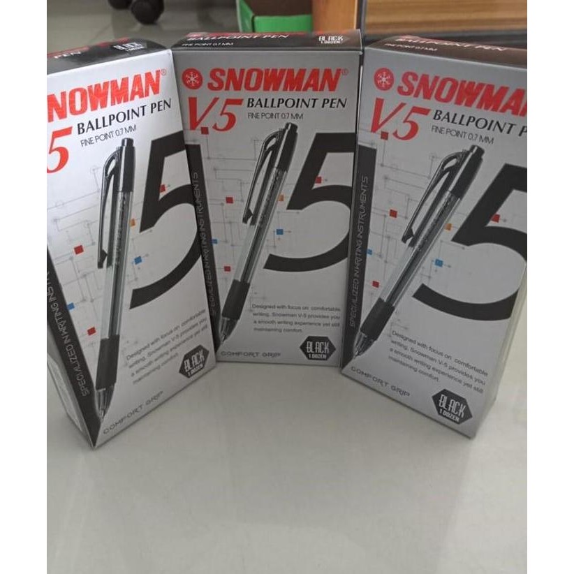 

Tersedia Ballpoint / Pulpen / Bolpen Snowman V-5 Semi Gel - Hitam Lusin Termurah Pena Stationery