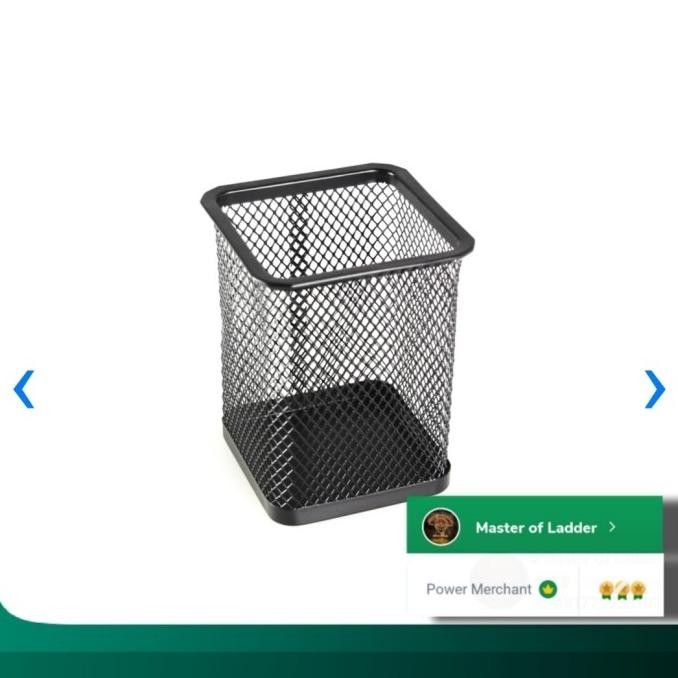 

Tersedia Pen Cup Tempat Kotak Pensil Pulpen Gunting Square Metal Murah Awet