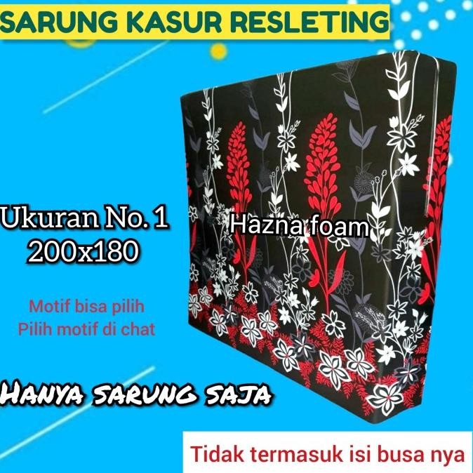 Sarung kasur busa Inoac resleting No.1 200x180 semua ketebalan