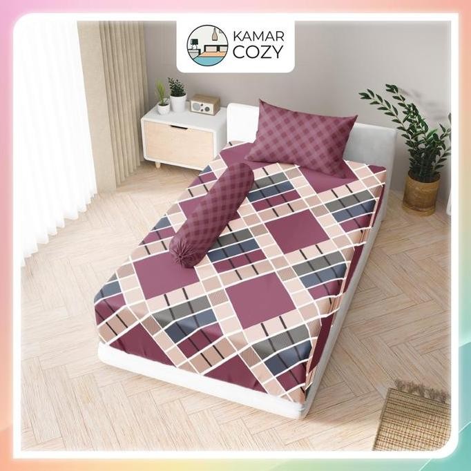 Sprei Kintakun Set Fitted Single 90x200 / 100x200 / 120x200 Zanetta Dluxe Aesthetic Tinggi 25 cm Est
