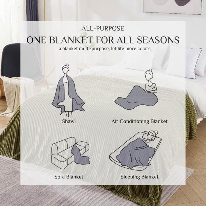 Selimut Bulu Polos Embos Selimut 180x200 Tebal Lembut Polos Salur