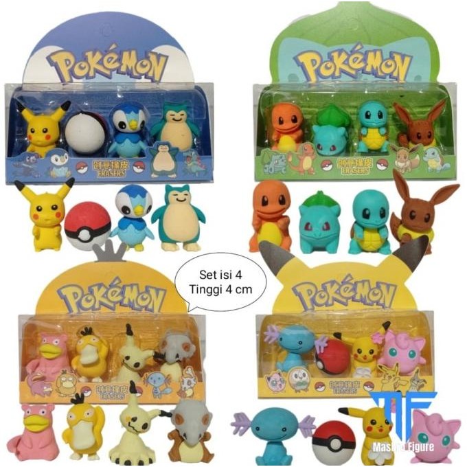 

Pokemon Set isi 4 pcs Penghapus Pensil Eraser Karakter