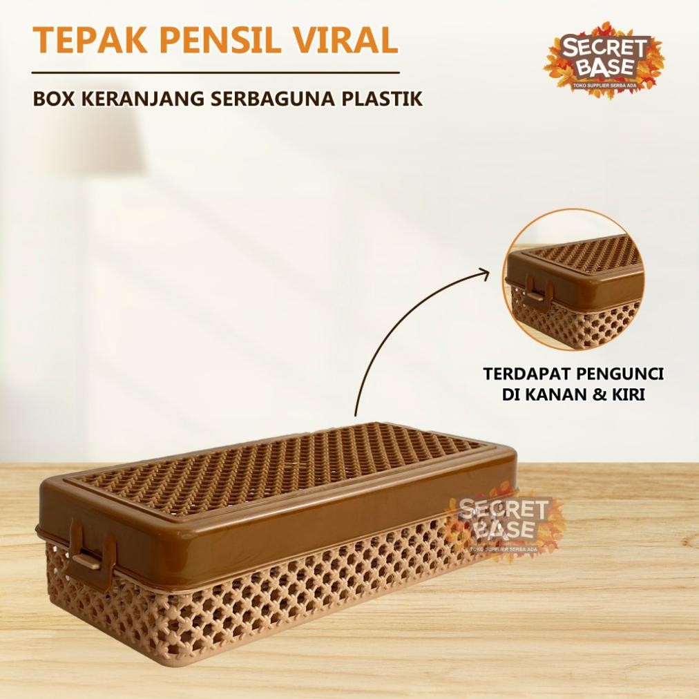 

Tepak Pensil Viral - Pencil Case / Kotak Penyimpanan Barang / Box Keranjang Serbaguna Plastik Original