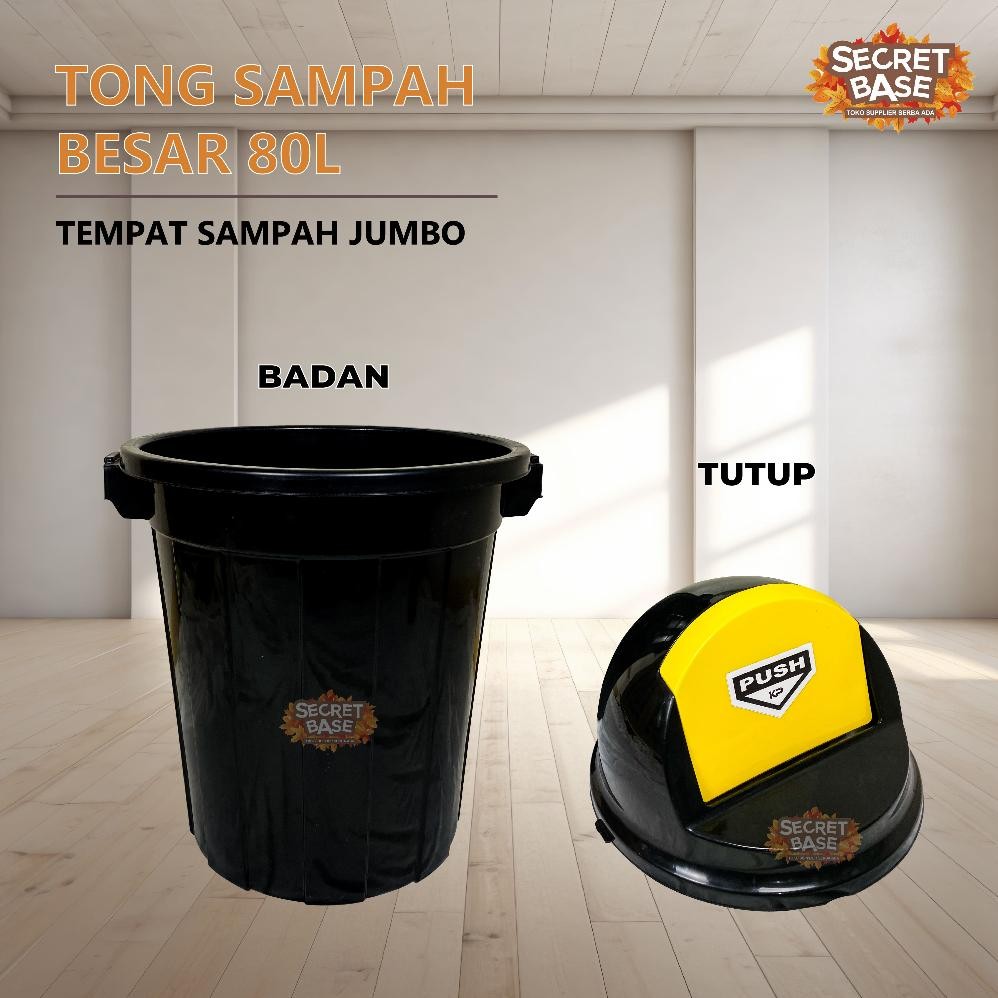 Tong Sampah Besar 80L - Tempat Sampah Besar Luar Rumah / Kotak Sampah / Bak Sampah Harga Grosir