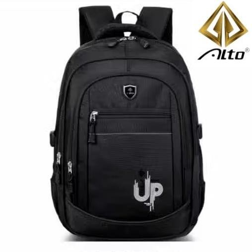 Tas Ransel Sekolah Anak Laki Laki/Cowok Alto Smp Sma Back Pack Tas Punggung/Gendong Polos Hitam Fash