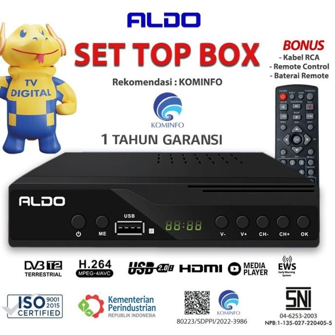 Set Top Box Aldo STB Digital Ready Rekomendasi Kominfo