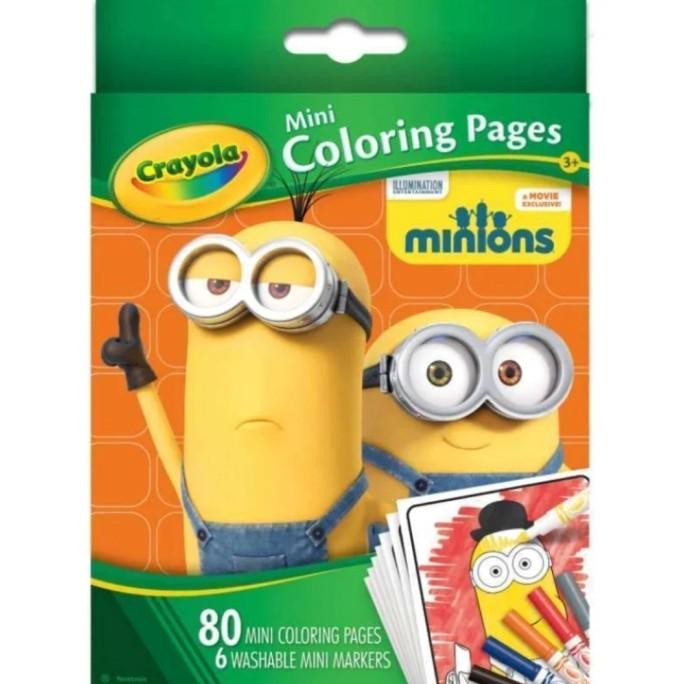 

Original Mini Coloring Pages & 6 Mini Washable Markers Crayola Minions