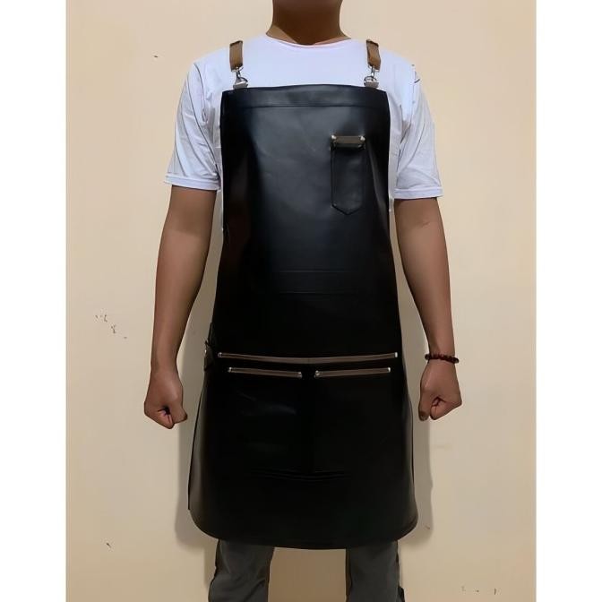 Celemek masak apron barista kulit celemek/apron kulit asli garut