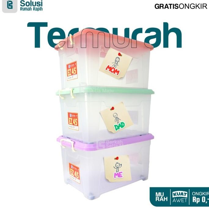 BOX CONTAINER EZY 45 LITER / KONTAINER BOX EZY / BSM KOTAK PENYIMPANAN