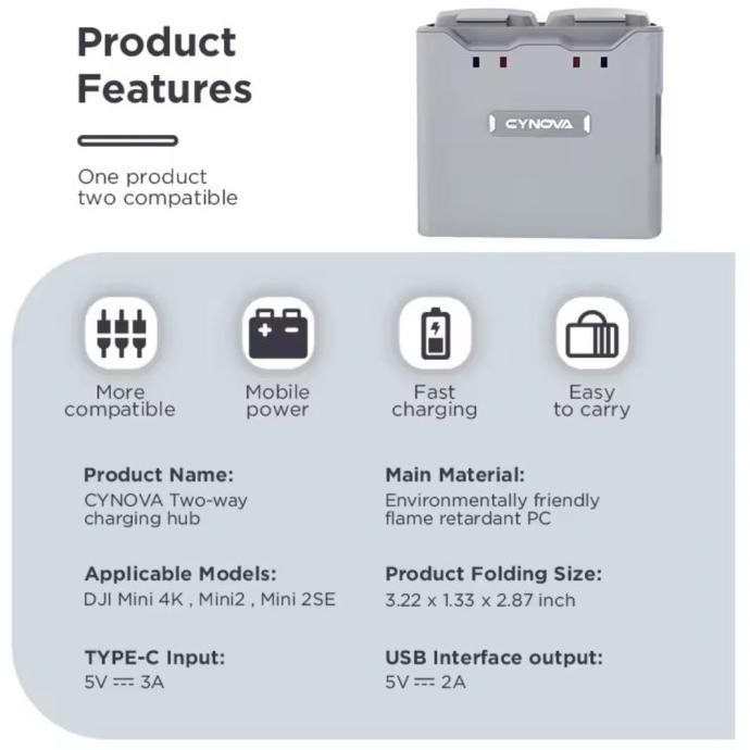 Charging Hub Charger DJI Mavic Mini 2 Cynova