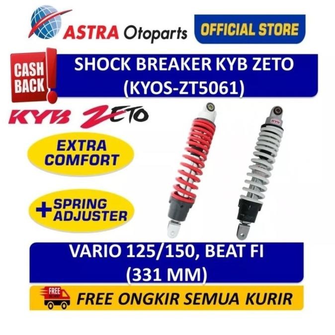 SHOCK KYB ZETO KAYABA ZETO ZT 5061 VARIO 125 150 X RIDE BEAT FI ORI TERBATAS