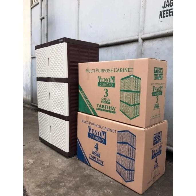 [TABITHA-INSTANT] Lemari Plastik Tabitha Polos - 3 Dan 4 Susun Jumbo