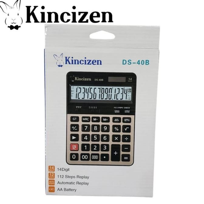 

It34 Ty-35 Kincizen Ds-40B Kalkulator Desktop Meja / Calculator 14 Digit Cek Ulang Baterai Aa Premium