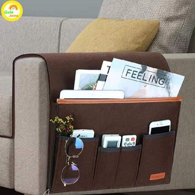 Kantong Remot Tas Gantung Remote Control Sofa Wadah Remot Tempat Penyimpanan Tv Ac Merasa