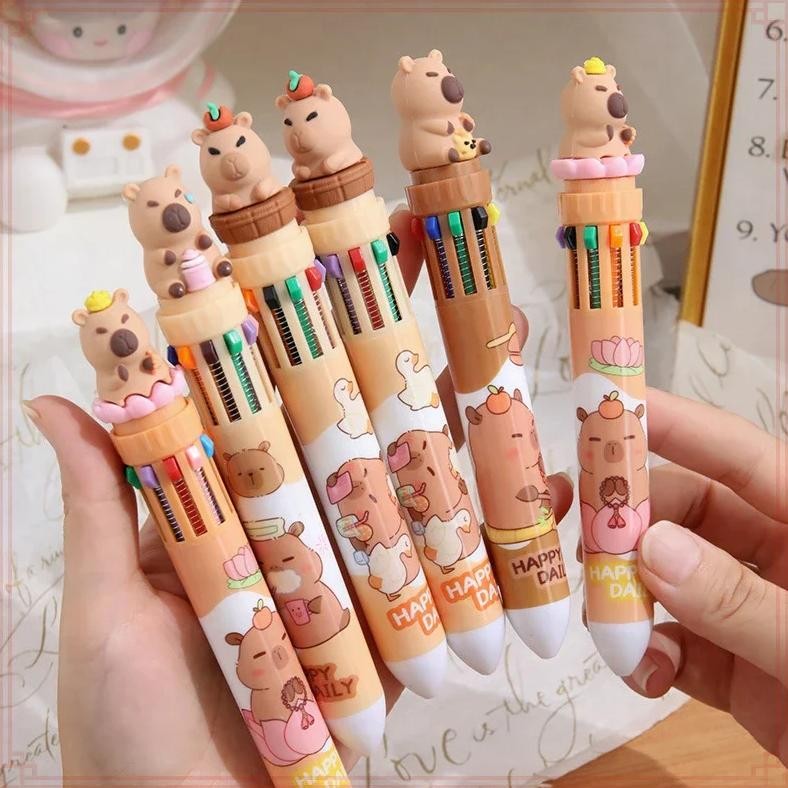 

12 Pcs Wholesale 10 Colors High-Quality Ballpoint Pens Perfect Supplies For School And Writing Tools Korean Stationery