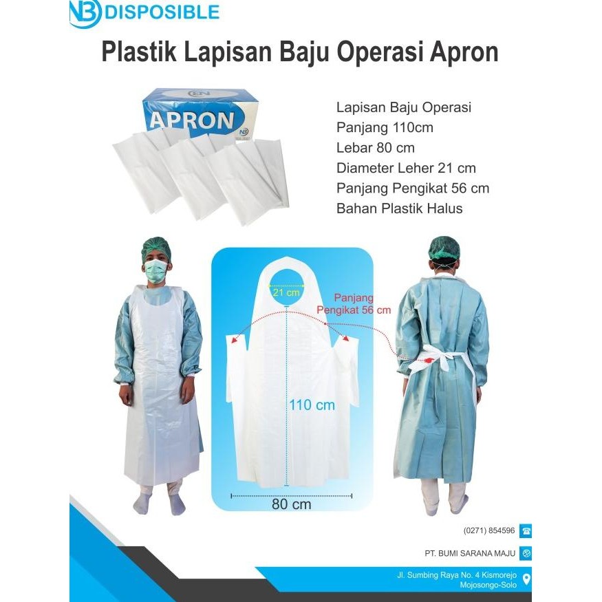 APRON N3 APRON PLASTIK LAPISAN BAJU OPERASI