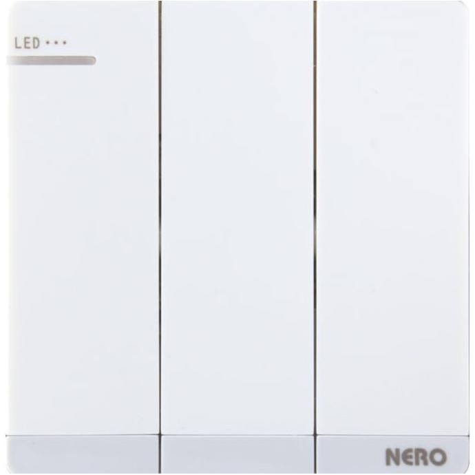 Terjangkau Saklar Triple Lampu Led Nero Decora Putih. Saklar Triple Led Decora