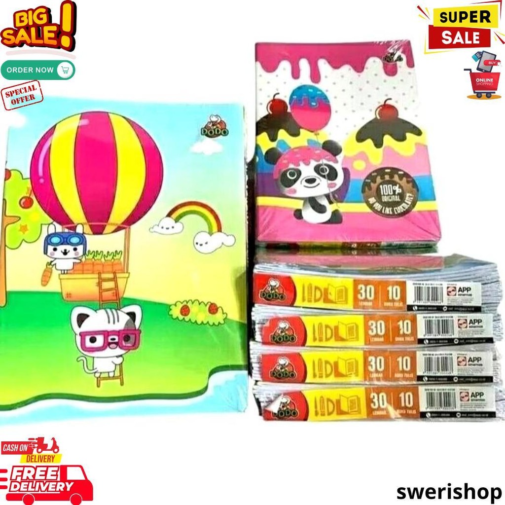 

Buku Tulis Murah Sidu Dodo 30 Hal (10Pack) || Buku Tulis Dodo 30 Lem D Sale