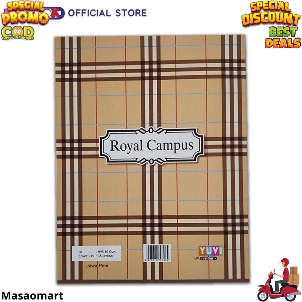 

My Book Yuvi Buku Tulis Royal Campus New Series 38 Lembar - 10 Buku D Cod