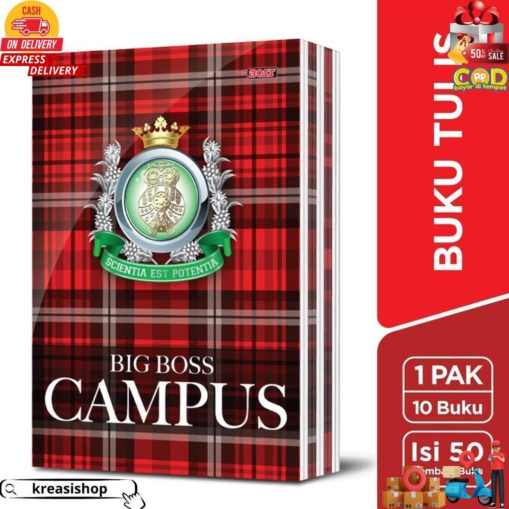 

Buku Tulis Boxy Big Boss 50 Lembar Random Cover - Jual (1 Pack = 10 Pcs) D Gratis Ongkir