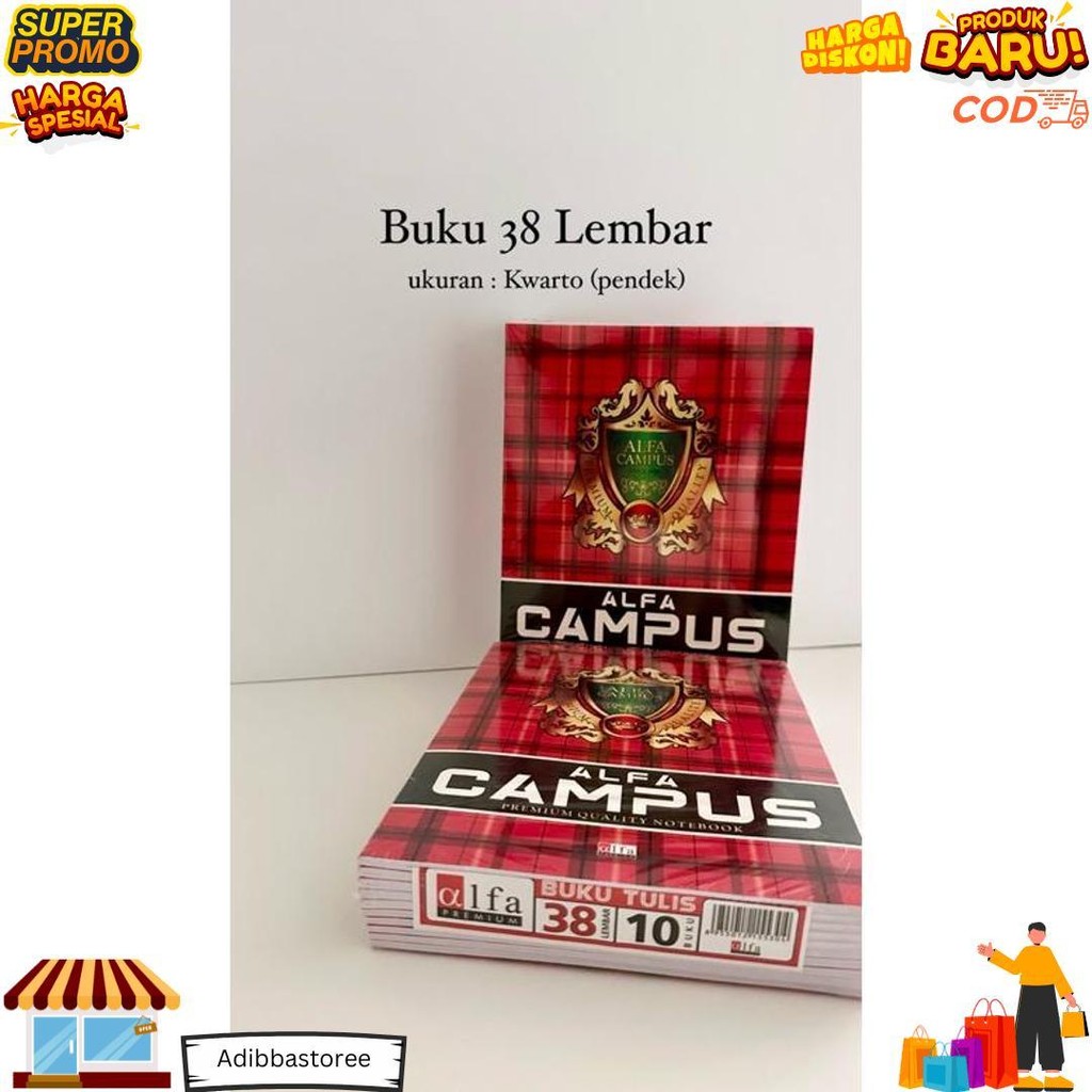 

Buku Tulis Kecil 38 Lembar Kwarto Campus - Alfa Campus D Best Seller