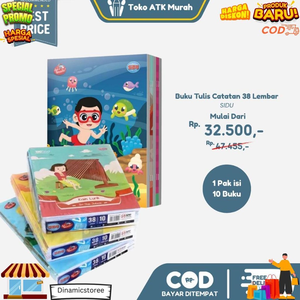 

Buku Tulis Sidu Sinar Dunia 38 Lembar 1 Pak Isi 10 - Buku Sekolah Skola D Gratis Ongkir