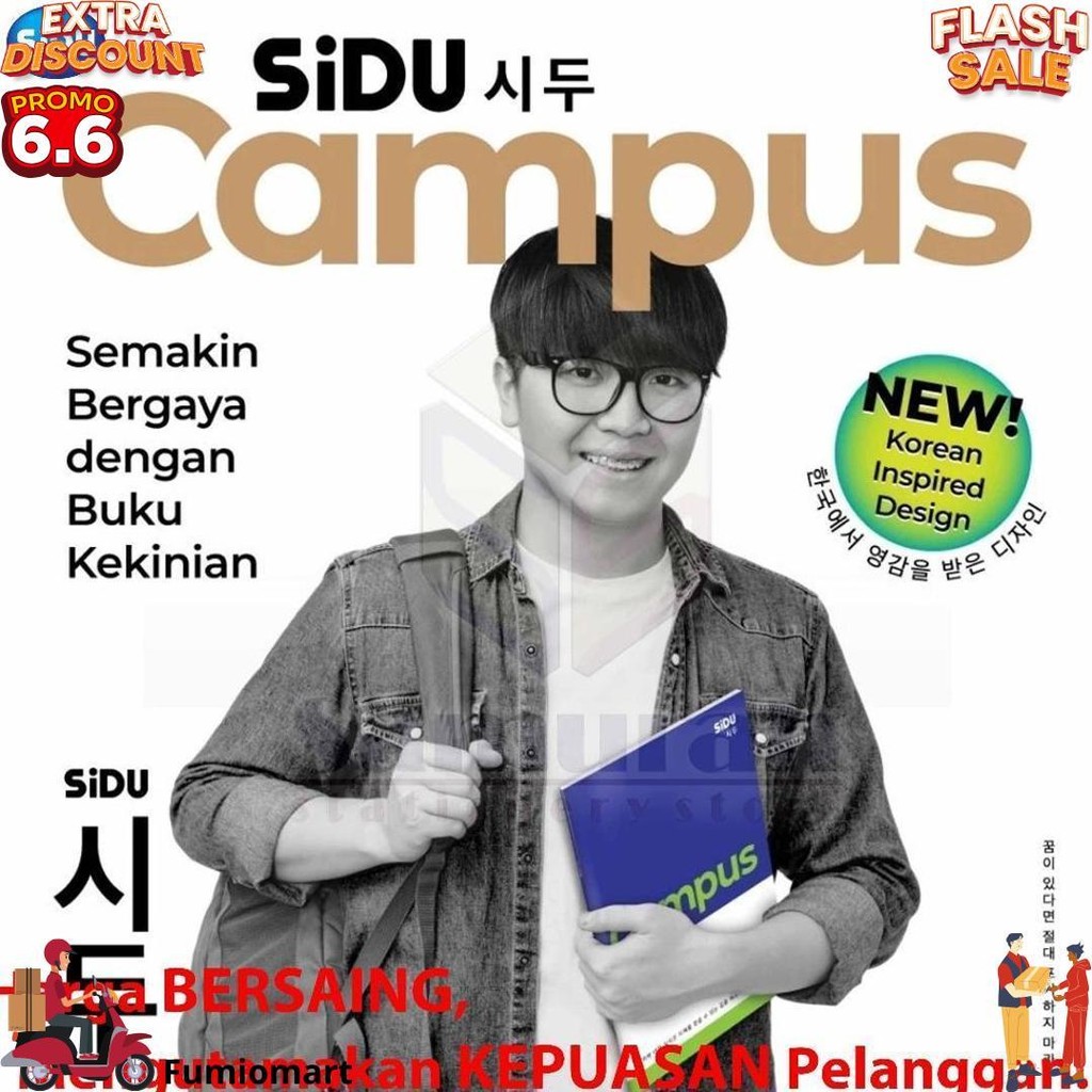 

Buku Tulis Sidu Maxi 42 Lembar / Sidu Campus Korea Besar Isi 42 Lbr Ukuran Boxy / B5 Campuss / 1 Pak - 5 Buku D Best Seller