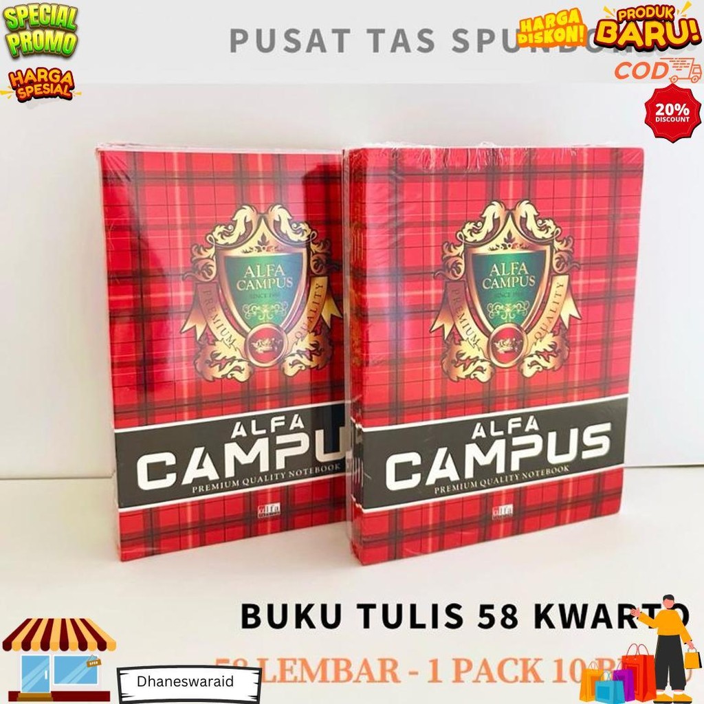 

Buku Tulis Campus Kecil 58 / Kwarto 58 Alfa Campus D Termurah