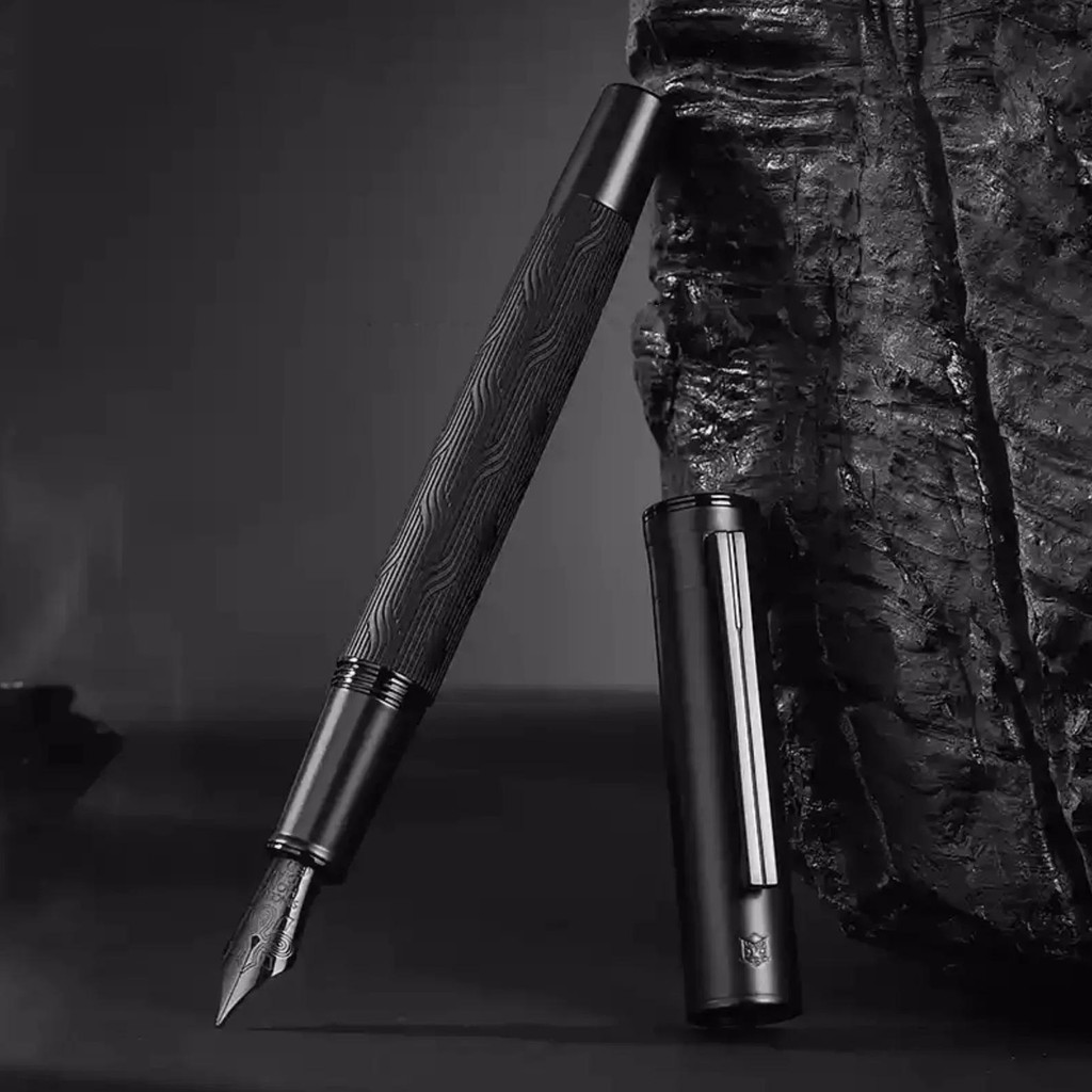 

New Hongdian 1860 Max Forest Metal Fountain Pen Blue Nib Ef/F Nib Beautiful Tree Texture Excellent Writing Business Office Pen