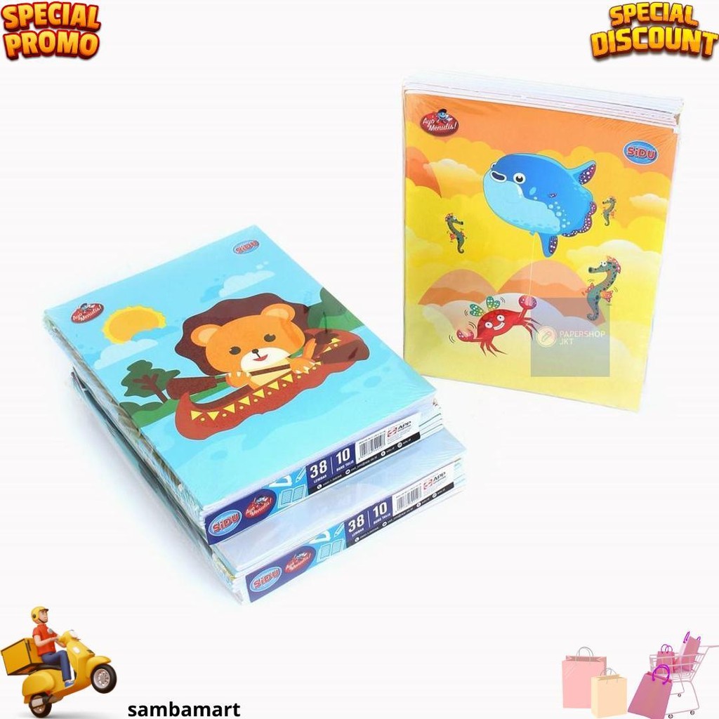 

Sidu - Buku Tulis Varian 10-38 Lembar - Pack D Termurah