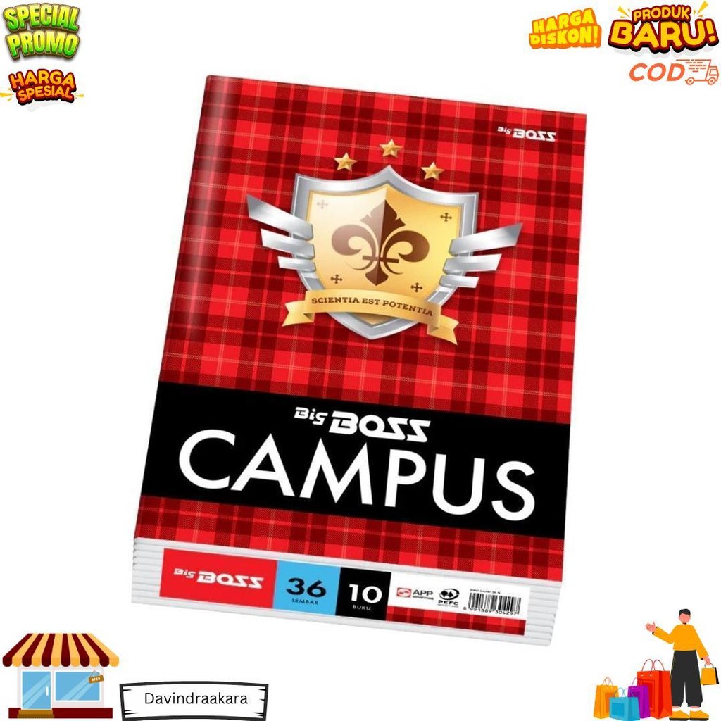 

Buku Tulis 36 50 Lembar Bigboss Campus Pak Isi 10 D Promo 4.4